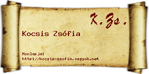 Kocsis Zsófia névjegykártya